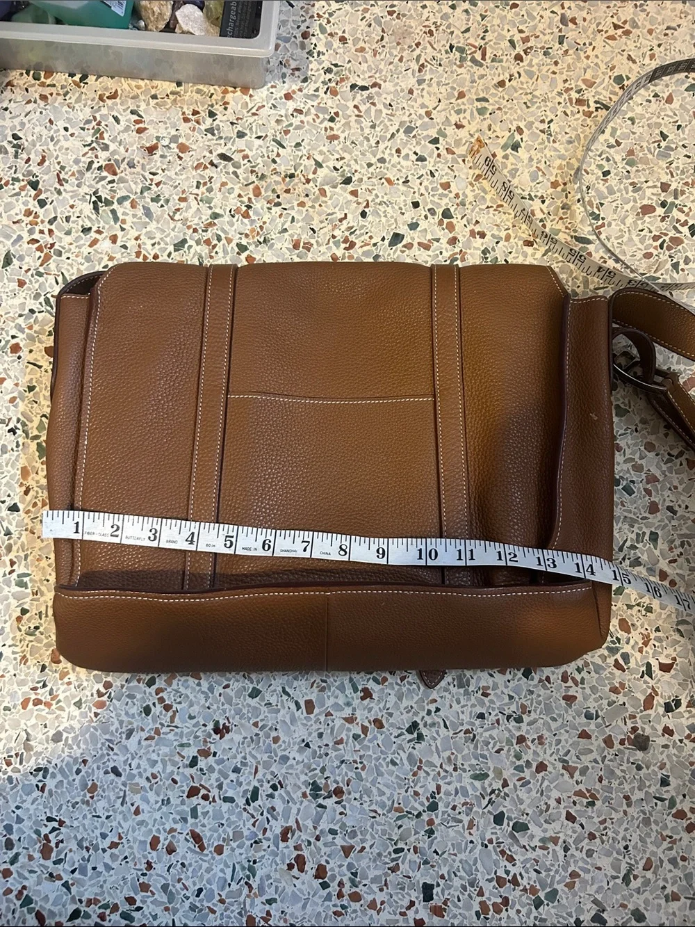 Men's Tan  real strong Leather Messenger Bag